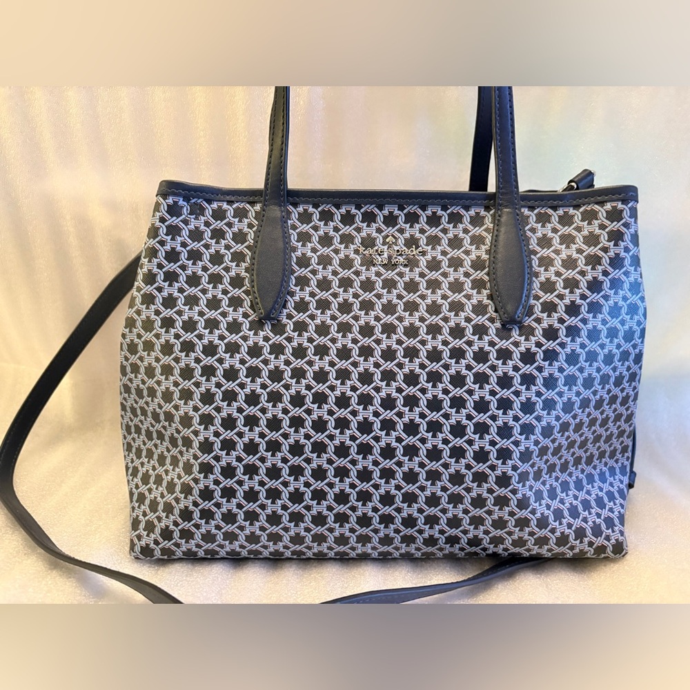 Kate Spade New York Monogram Coated Canvas Satchel Tote w/ Crossbody Strap